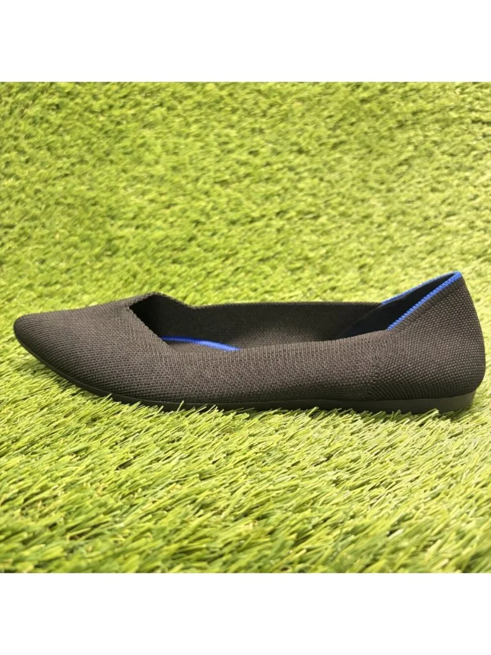 Rothy's The Point Womens Size 8.5 Black Blue Casual Classic Slip On Flats Shoes